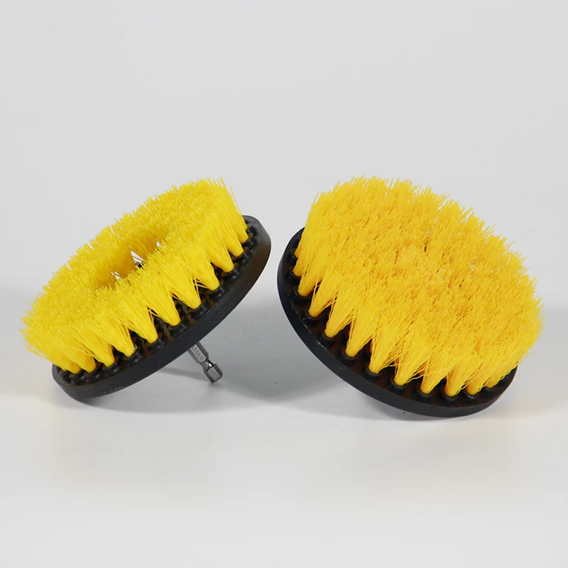 

2 pc 5 inch Yellow drill brush Power Scrub Drill Brush Clean Brush used on Electric Drill for Carpet Sofa Leather Plastic Wooden