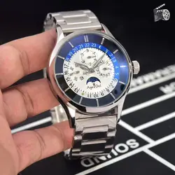 Элитный бренд Новый Автоматический мужские механические часы сапфир Прозрачный Стекло сзади MoonPhase черный, серебристый цвет часы Daydate 44 мм
