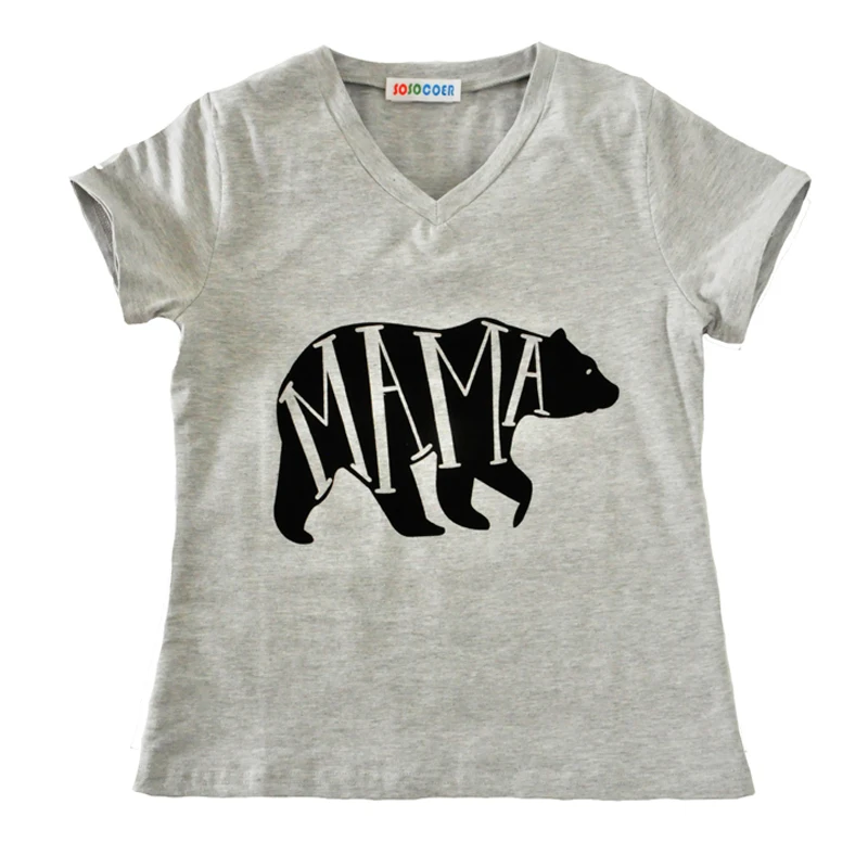 SOSOCOER/Одинаковая одежда для всей семьи футболка для мамы и дочки, папы и ребенка летний комбинезон года с рисунком медведя, папы, мамы, комплекты для малышей