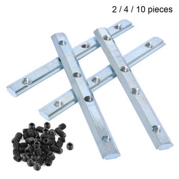 

Link Connector Joint Aluminum Profile Length Extension Zinc Plated Fastener with Screws for 2020 3030 Slot 6mm Aluminum Profile