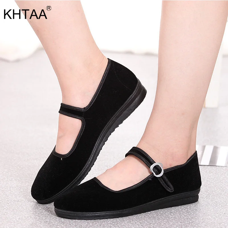

Spring Autumn Women Flats Casual Shoes Buckle Strap Fabric Mary Janes Comfortable Breathable Female Round Toe Loafers Ladies