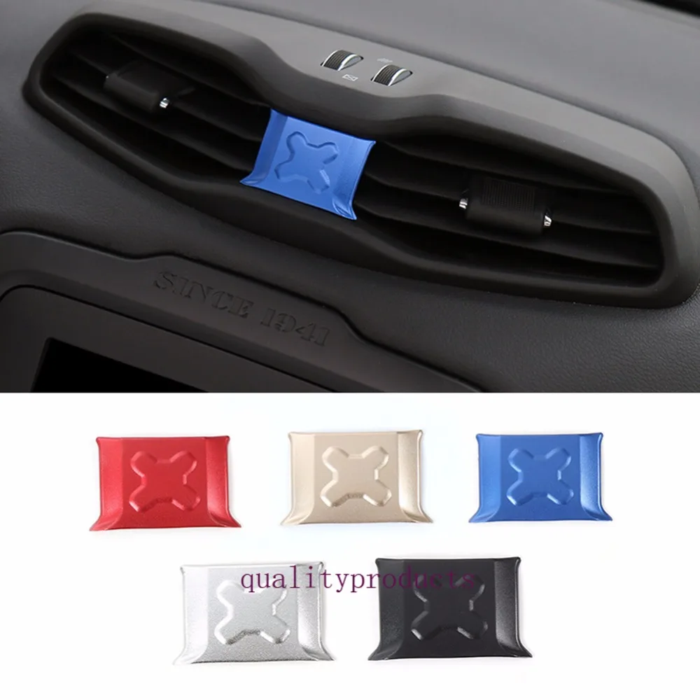 

For Jeep Renegade 2015-16 Aluminum Car Central Air Outlet Vents Cover Trim