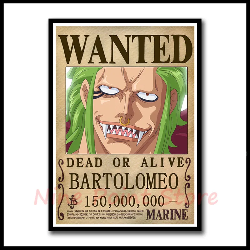 ONE PIECE WANTED плакаты Луффи Зоро Санджи нами мелованная бумага постеры для украшения дома Бумага для рисования украшения спальни бескаркасные