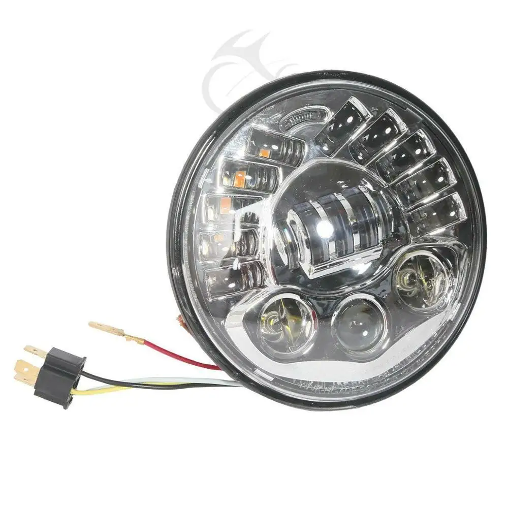 Хром/черный LED 7 &quotпроектор фара для Harley Electra Duo Glide Bad Boy Blackline новый мотоцикл| |