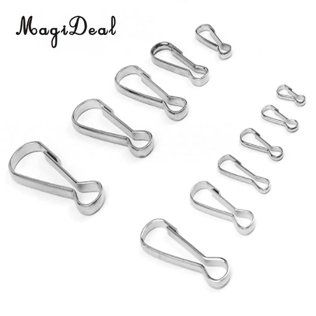 100pcs Stainless Steel Carabiners Spring Snap Clasp Outdoor Hardware 16/20/28/32/40mm for Climbing Caving Hiking Fishing Acces