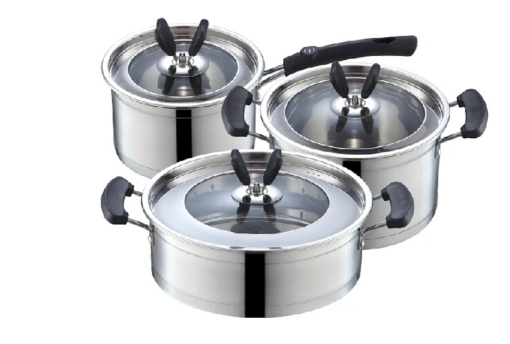 Free Shipping Casserole Pots Set Stainless Steel 6pcs Pots Cooking