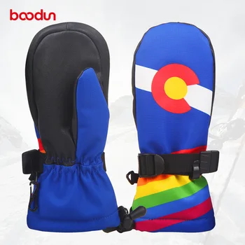 

BOODUN Winter Children Skiing Gloves Waterproof Windproof Non-slip Snow Skating Thick Warm