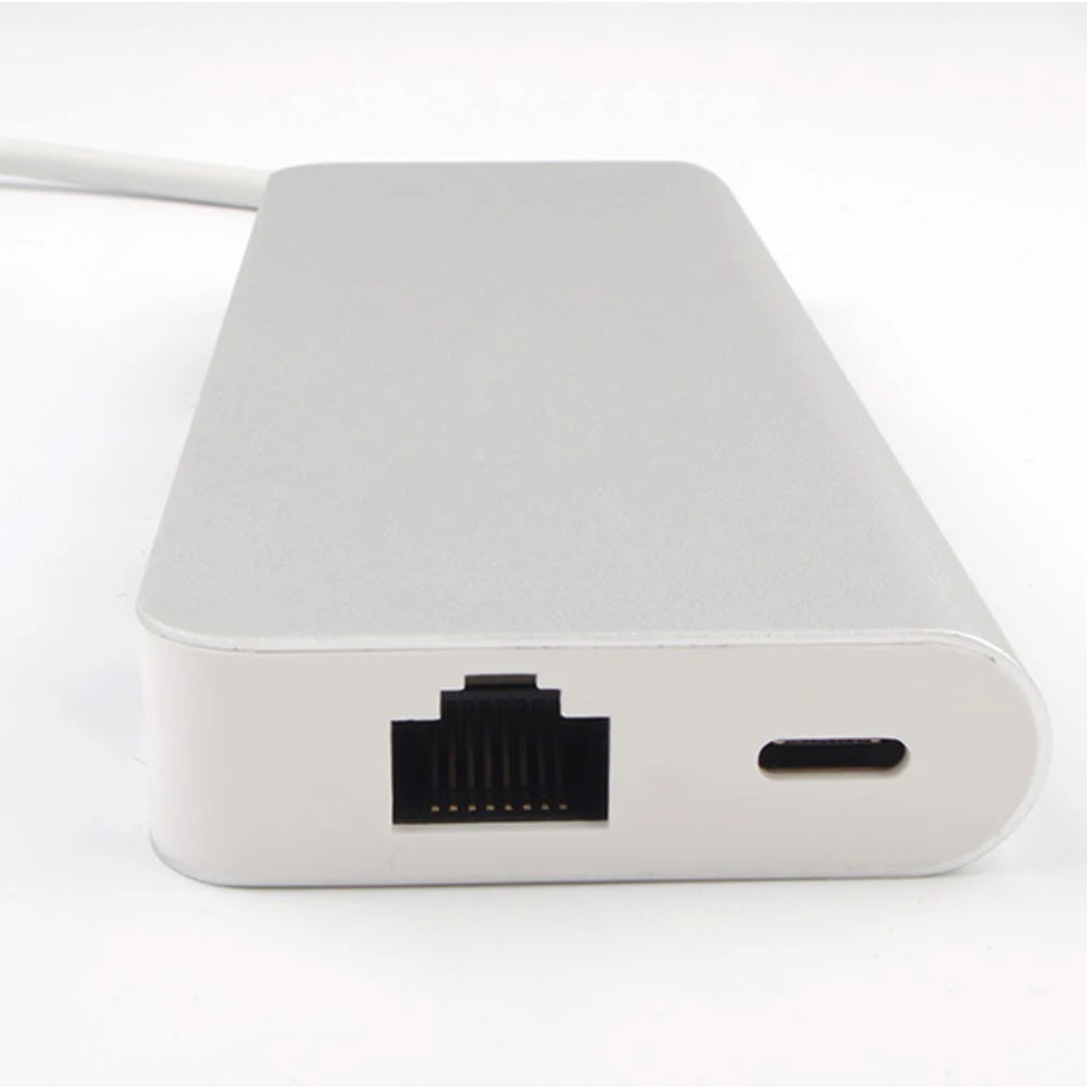 6 в 1 USB-C TYPE-C к HDMI(4 K)+ VGA+ LAN(Gigabit Ethernet)+ USB 3,0+ DP(зарядка) usb-концентратор, адаптер для Macbook