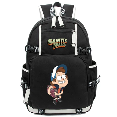 Anime Gravity Falls Canvas Zipper Backpack Ladies Fashion Travel Bags Knapsack