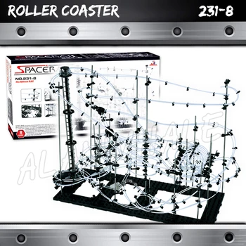 

4000cm Rail High Level 8 Challenger Marble Run Roller Coaster Electric Elevator Model Building Gifts Sets Rolling ball Sculpture