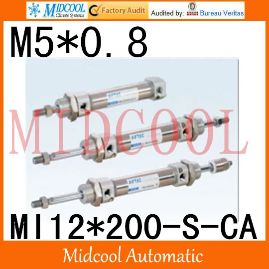 

MI Series ISO6432 Stainless Steel Mini Cylinder MI12*200-S-CA bore 12mm port M5*0.8