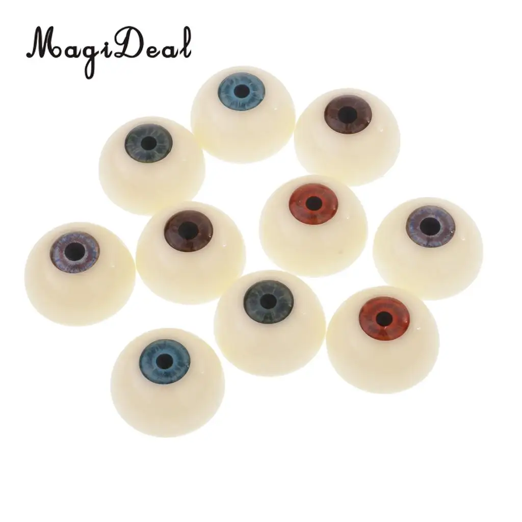 5 Pairs Half Round Hollow Eyeballs 30mm for Plush Animal Doll Mask Skull Halloween Props DIY Craft Toys