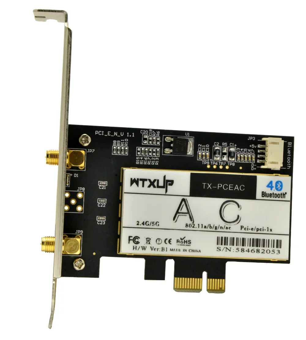 WTXUP 7260AC двухдиапазонный 7260HMW 867 Мбит/с PCi Express беспроводной PCI-E Настольный WiFi адаптер с Bluetooth 4,0 BT 4,0 для Intel 7260