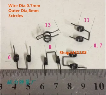 

High quality 6pcs/lot 0.7*6mm 3circle Steel Double twist spring Torsion spring Heteromorphic spring free shipping