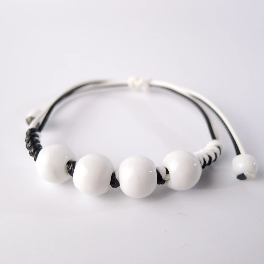 Black and white beads Couple bracelets Hand-made Bohemian Charm Bracelets For Women #EY501