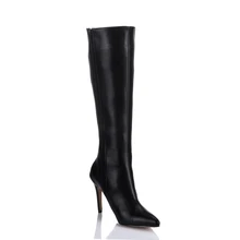 Sexy Party Stiletto High Heel Pointed Toe Women Knee-High Boots Stivali al Ginocchio Punta Taglia Tacco Alto Spillo YJ70887bt-r4 pelle di serpente donna stivali nuova moda punta a punta tacchi alti sopra gli stivali al ginocchio sexy serpente pompe della