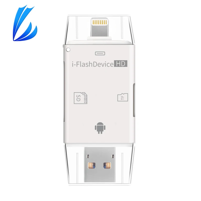 

LL TRADER For OTG USB SD Card Reader HD Micro SD & TF Memory Card Adapter Multi-card for iPhone 8/Andriod/PC Flash Drive Reader