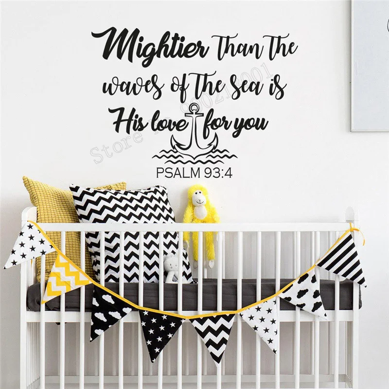 

Wall Decoration Modern Fashion Wall Decoration Mightier Than the Waves of the Sea Is His Love For You Decor Poster Kidroom LY281