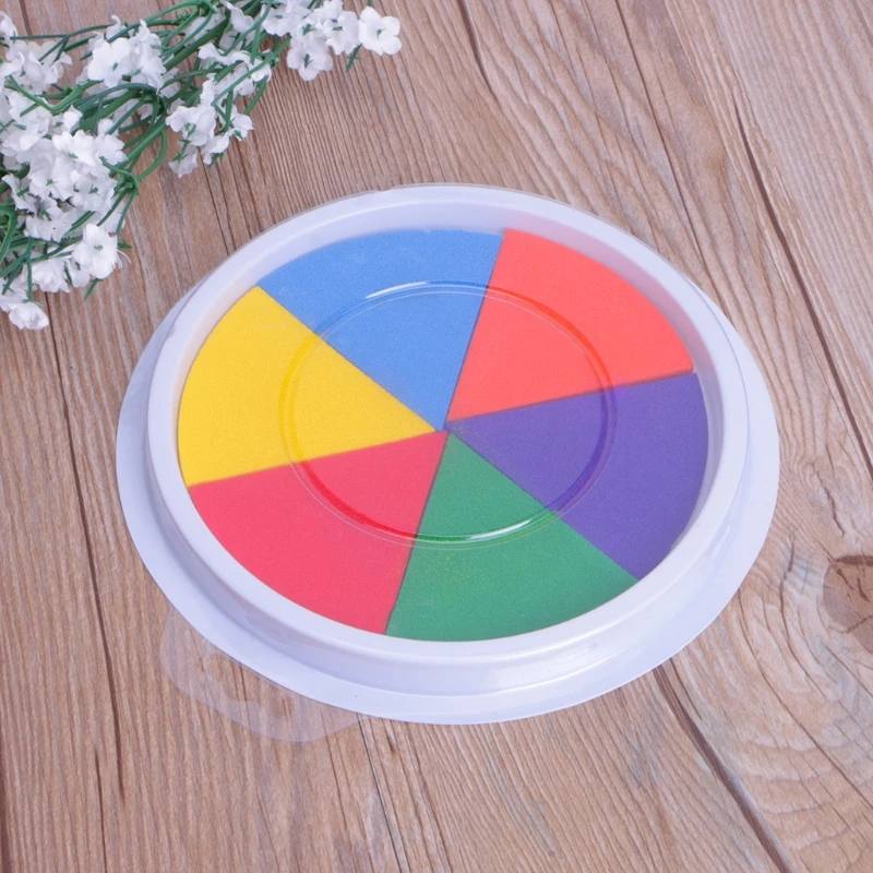 NEW 6 Colors Ink Pad Stamp DIY Finger Painting Craft Cardmaking Large Round For Kids Learning Education Drawing Toys