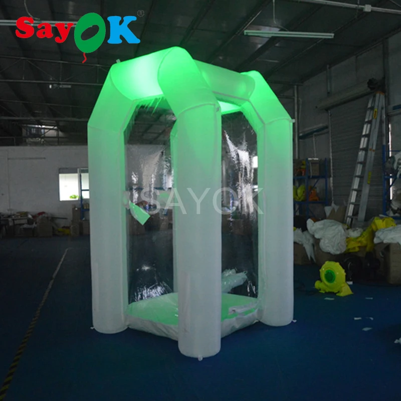 Inflatable Money Cash Cube Machine 1m or 2.5m High with LED Light Cash Grab Booth For Commercial Advertising Entertainment Inflatable Money Cash Cube Machine 1m or 2.5m High with LED Light Cash Grab Booth For Commercial Advertising Entertainment