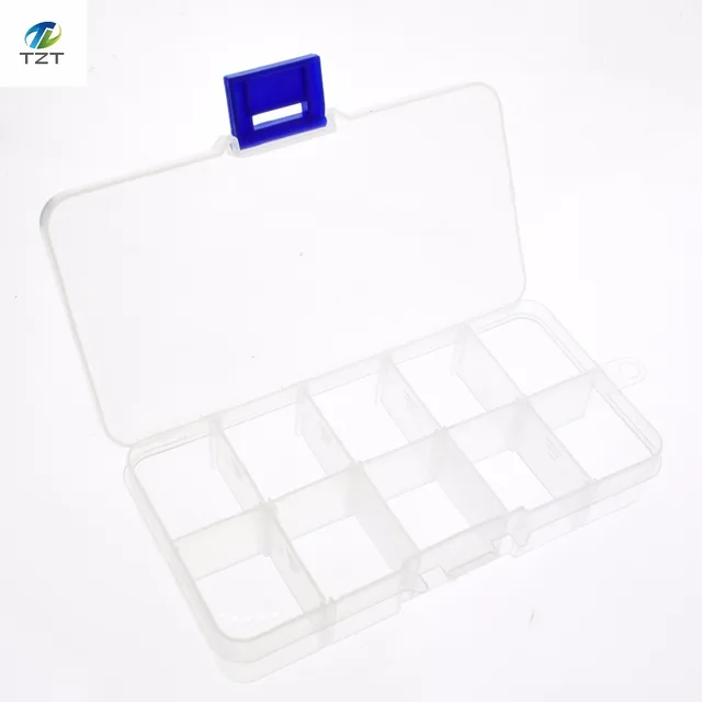Cheap 10 Grid can be remov transparent plastic small box kit storage box jewelry jewelry box electronic components parts finishing box