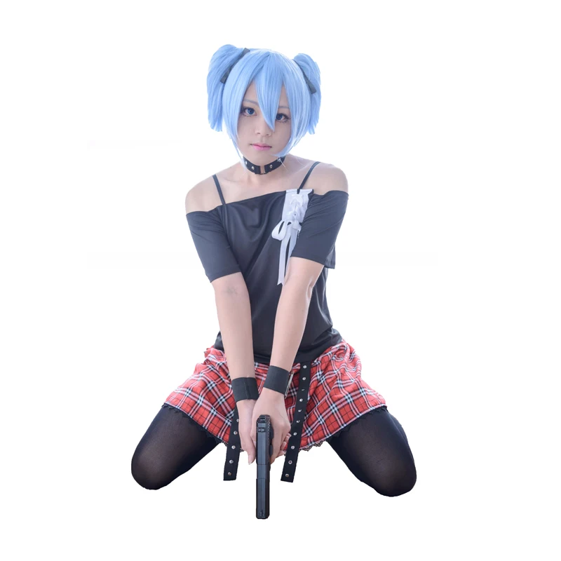 

Assassination Classroom Shiota Nagisa Girl Punk Uniforms Cosplay Costume top+red skirt