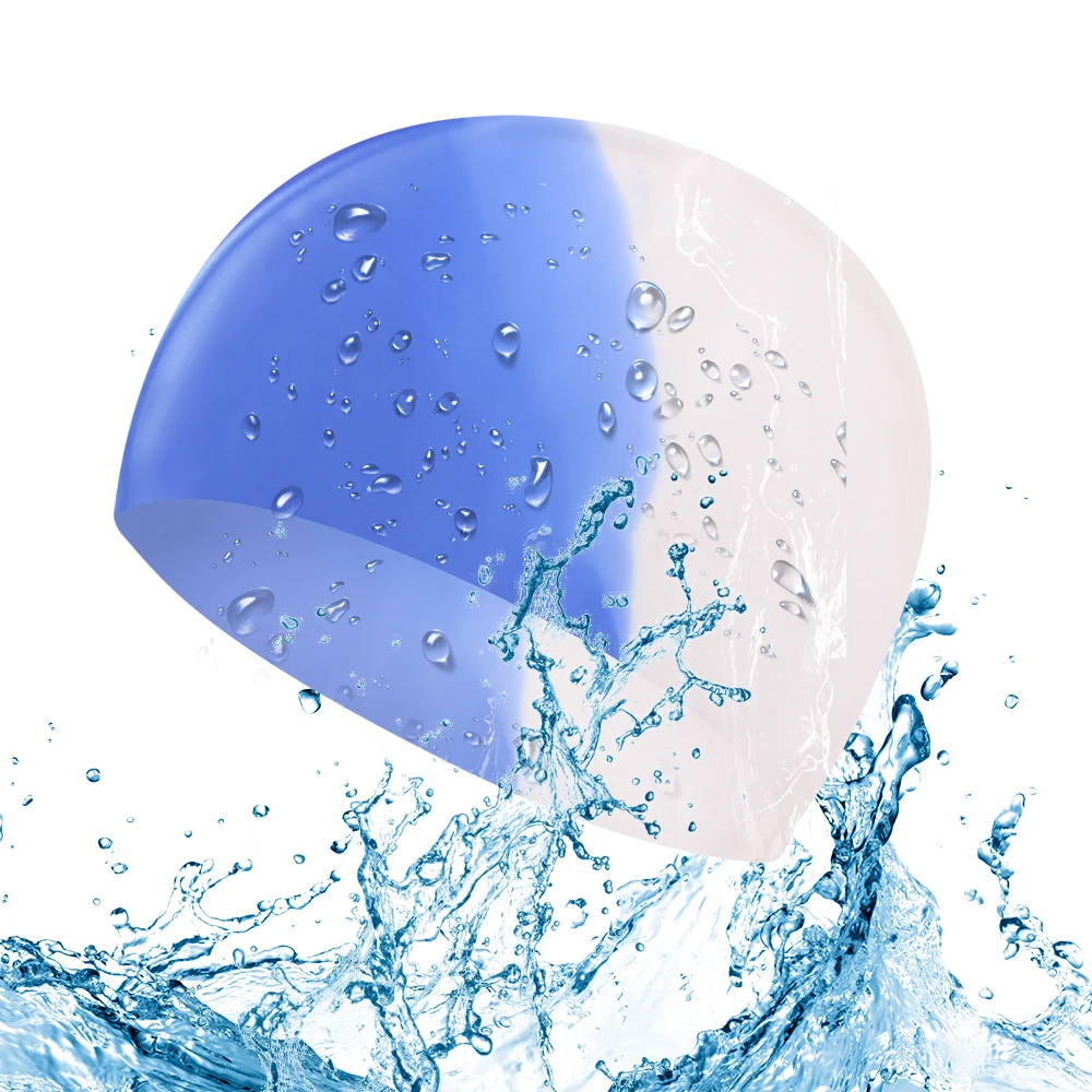 Водонепроницаемая шапочка для плавания ming с защитными ушами из силиконовой резины, цветные водонепроницаемые купальные шапочки для взрослых мужчин и женщин, аксессуары для плавания ming - Цвет: Темно-серый