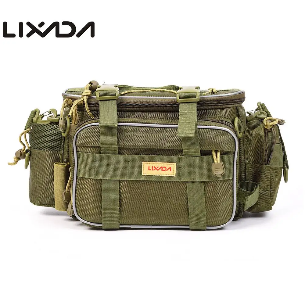 

Lixada Fishing Bag Canvas Men Multi-function Waist Shoulder Fishing Tackle Bag Reel Lure Storage Bag Carp Fish Gear 40*15*19cm