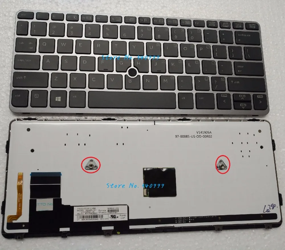 New laptop us keyboard For HP EliteBook 820 G1 820 G2 backlit keyboard