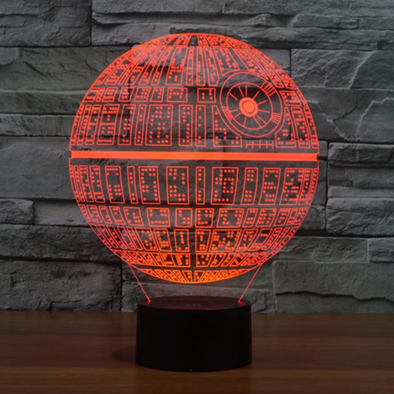 Красочные USB Star Wars Death Star 3D настольная лампа Luminaria свет в ночь удаленного коммутатора декоративного освещения праздничные подарки