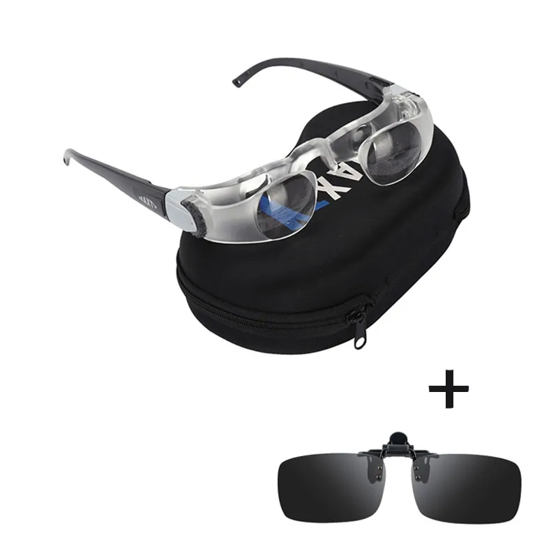 Лупа близорукая Рыбалка поляризационные очки Открытый близорукость бинокль телескоп спортивные очки для чтения клип на солнцезащитные очки T4