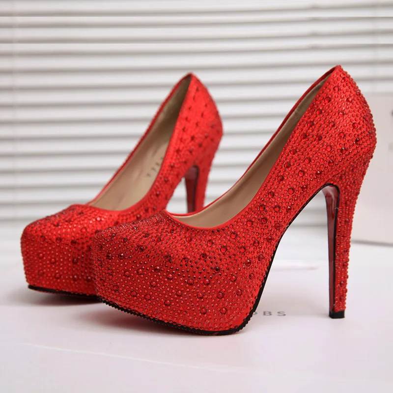 sparkly platform pumps
