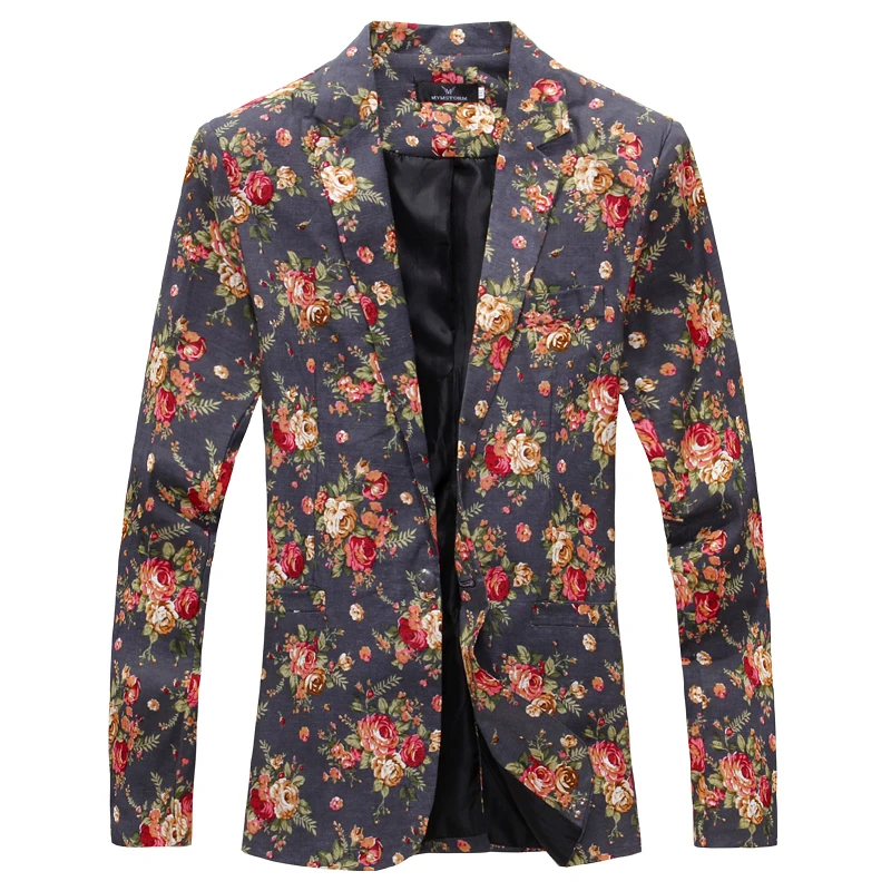 Модный мужской костюм 2019 slim fit Мужские костюмы последние печати досуг пальто