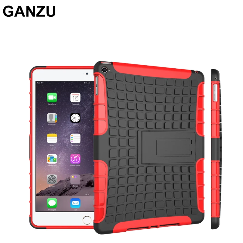 Противоударный tablet case cover for ipad 6 air 2 a1566 a1567 heavy duty броня жесткий тпу + pc стенд
