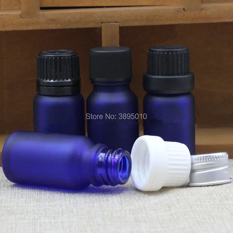 12 Botellas De Vidrio Azul Cobalto 15ml | KICHOUSE Mini Envases Para Aceites Esenciales Y Perfumes | Tapón Goteo
