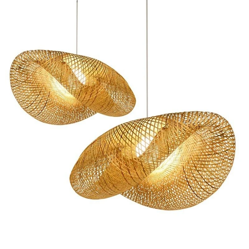 Novelty Retro Hand Knitted Bamboo Hanging Pendant Light Decoration for Hotel Restaurant Cafe Bar Dining Room Study Home Lighting (14)