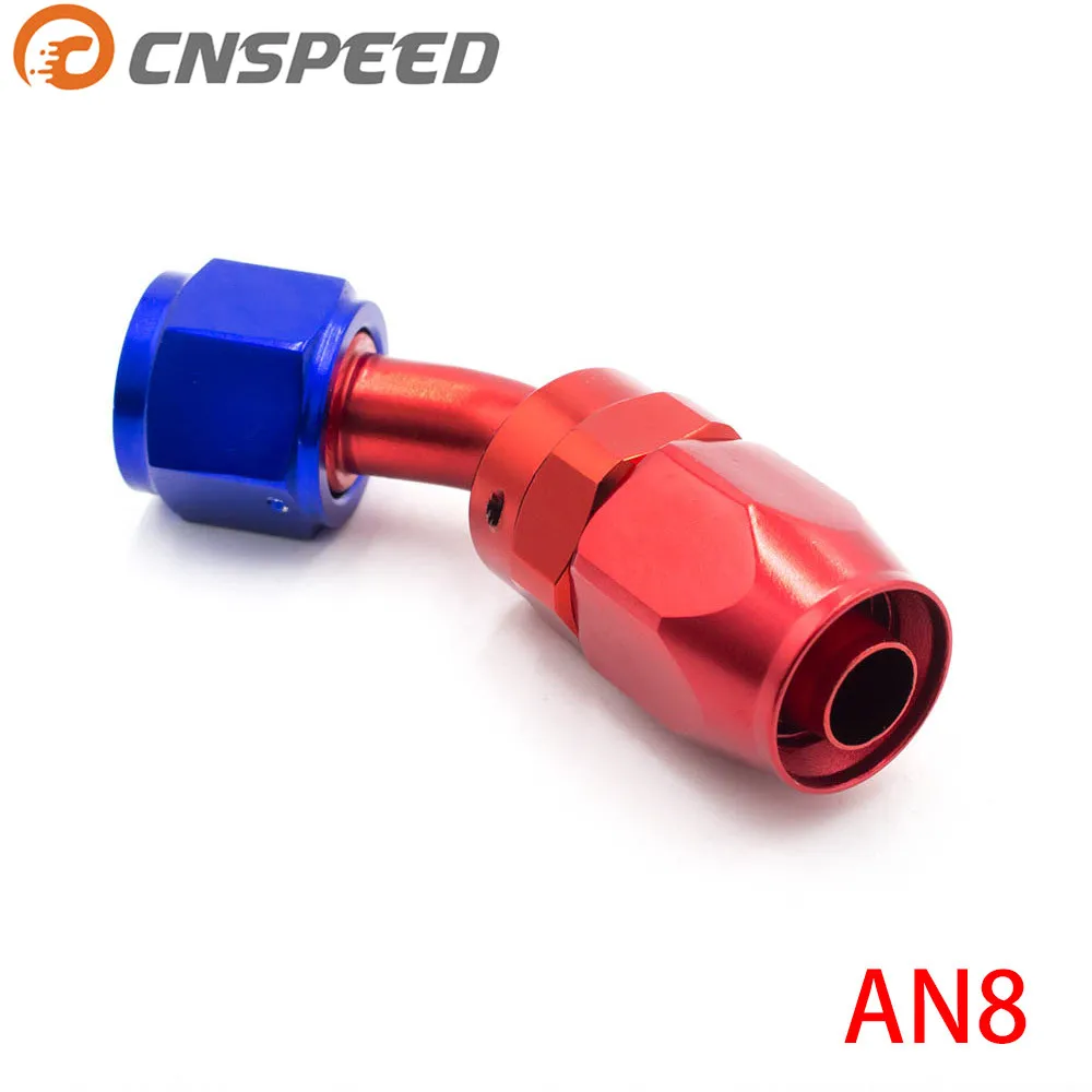 CNSPEED AN 08 фитинги AN08 алюминиевые фитинги 45 градусов масло/топливо/поворотный угловой фитинг фитинги(вращающийся конец шланга FittingYC100353-45RD