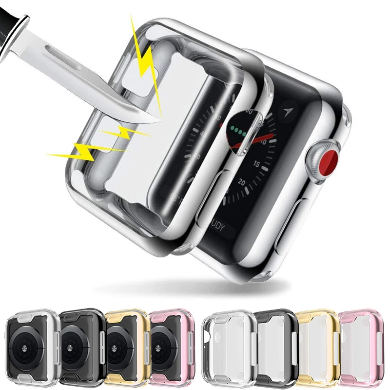 

Screen Protector Case for Apple Watch 3/2/1 38MM 42MM Soft TPU All-Around Ultra Thin HD Clear Cover for iWatch 4 44MM 40MM