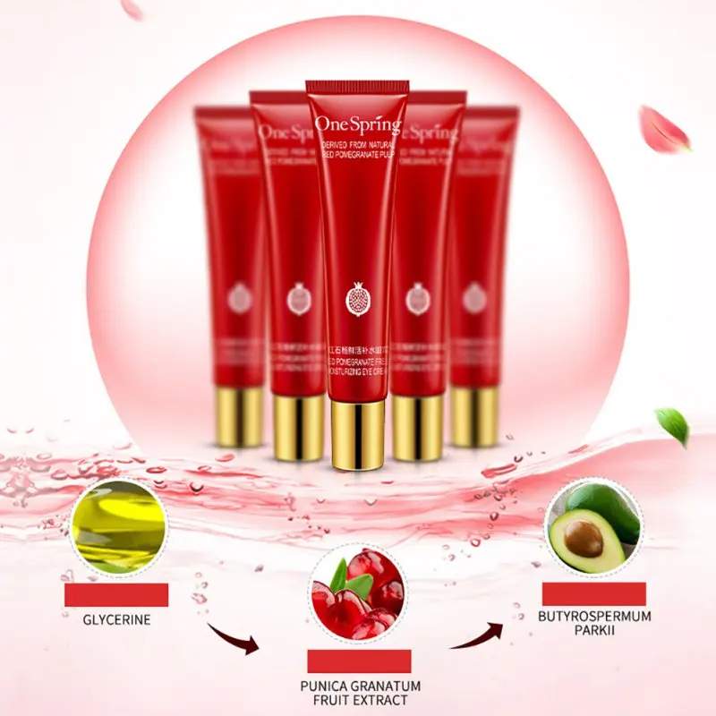 

One year spring red pomegranate eye cream nourish anti-wrinkle anti-aging moisturizing skin fine lines remove lifting firming