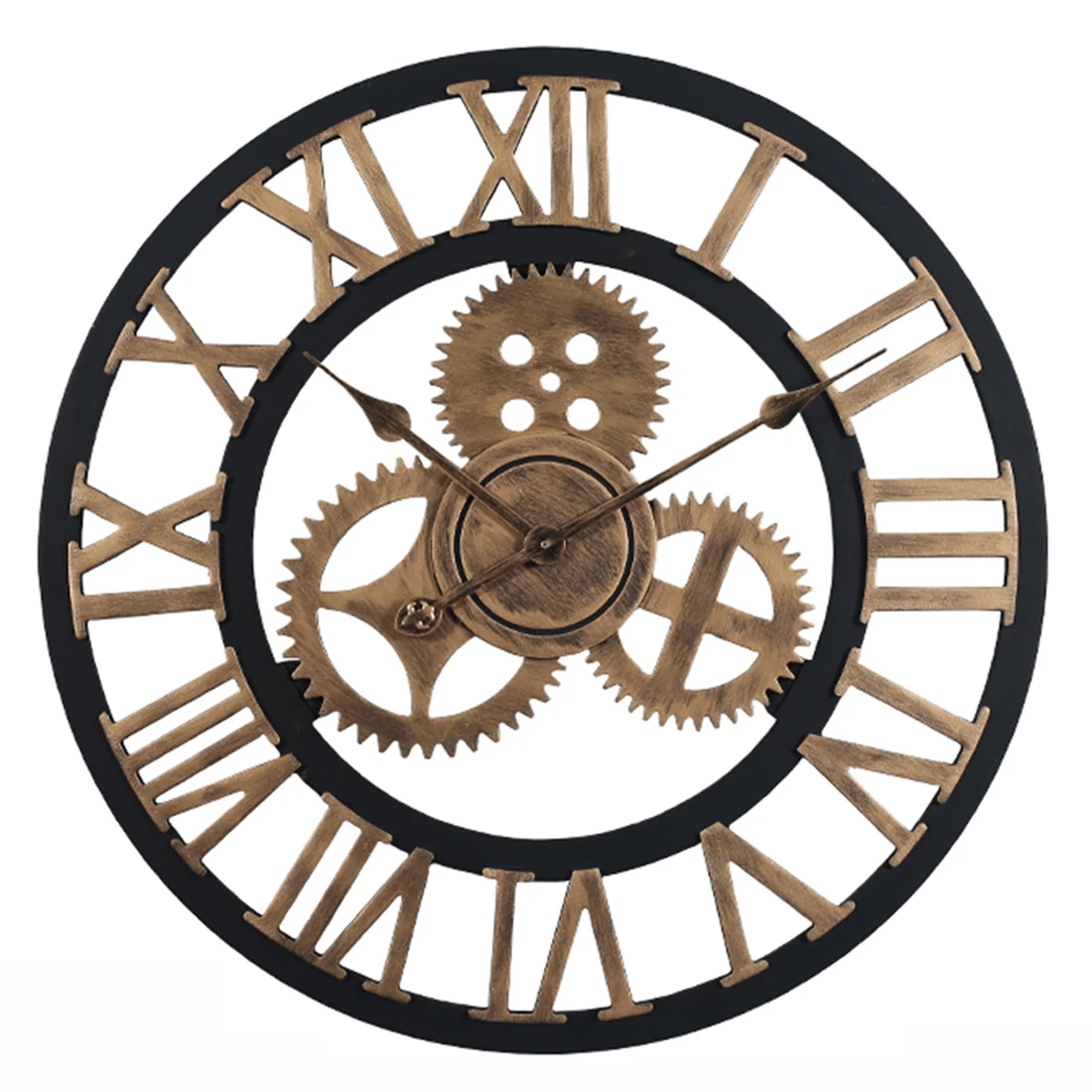 60 см большие круговые настенные часы в стиле ретро, Римский стиль, кварцевые бесшумные часы-висячая игла для домашнего декора гостиной, 2 цвета - Цвет: type 1
