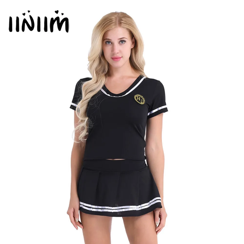 3Pcs Women Cheerleader Cosplay Costume Christmas Party Lingerie Outfit ...