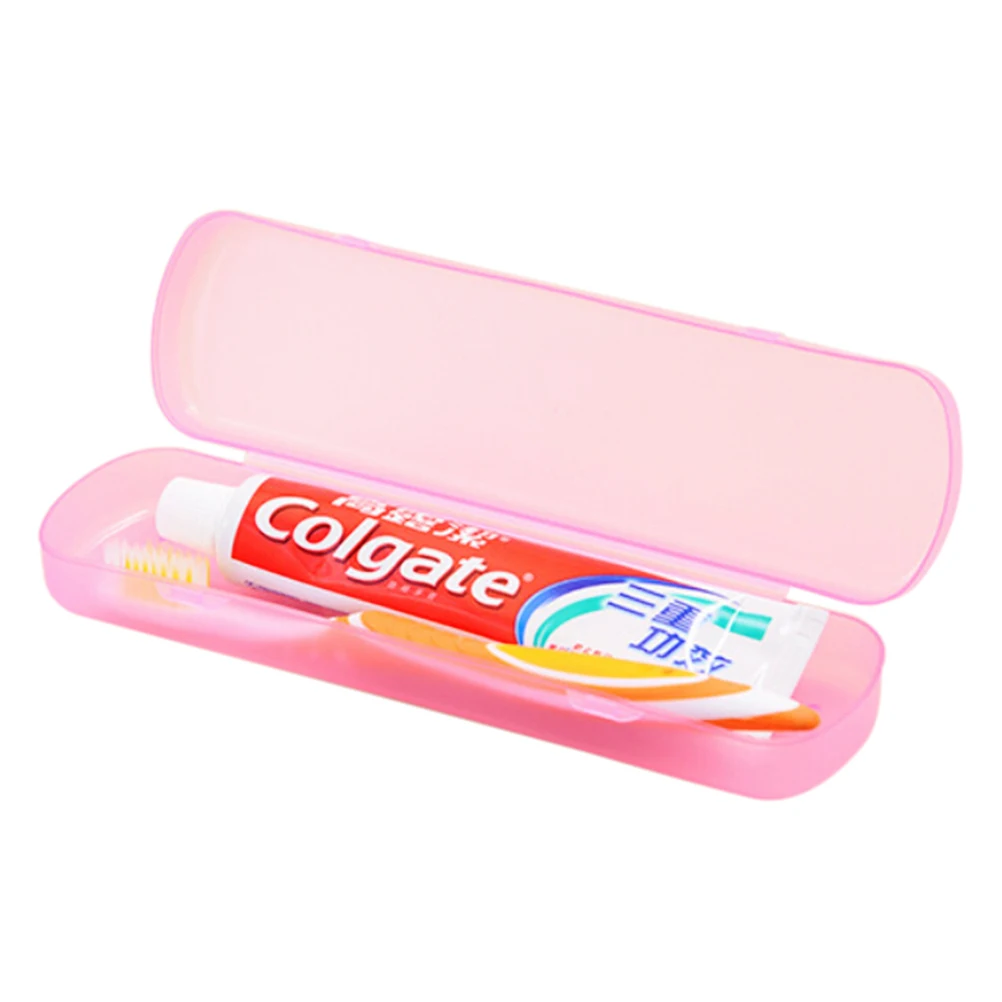 Портативная зубная щетка для хранения зубной пасты прямоугольный чехол/держатель/коробка для путешествий походный органайзер для путешествий - Цвет: Rose Red