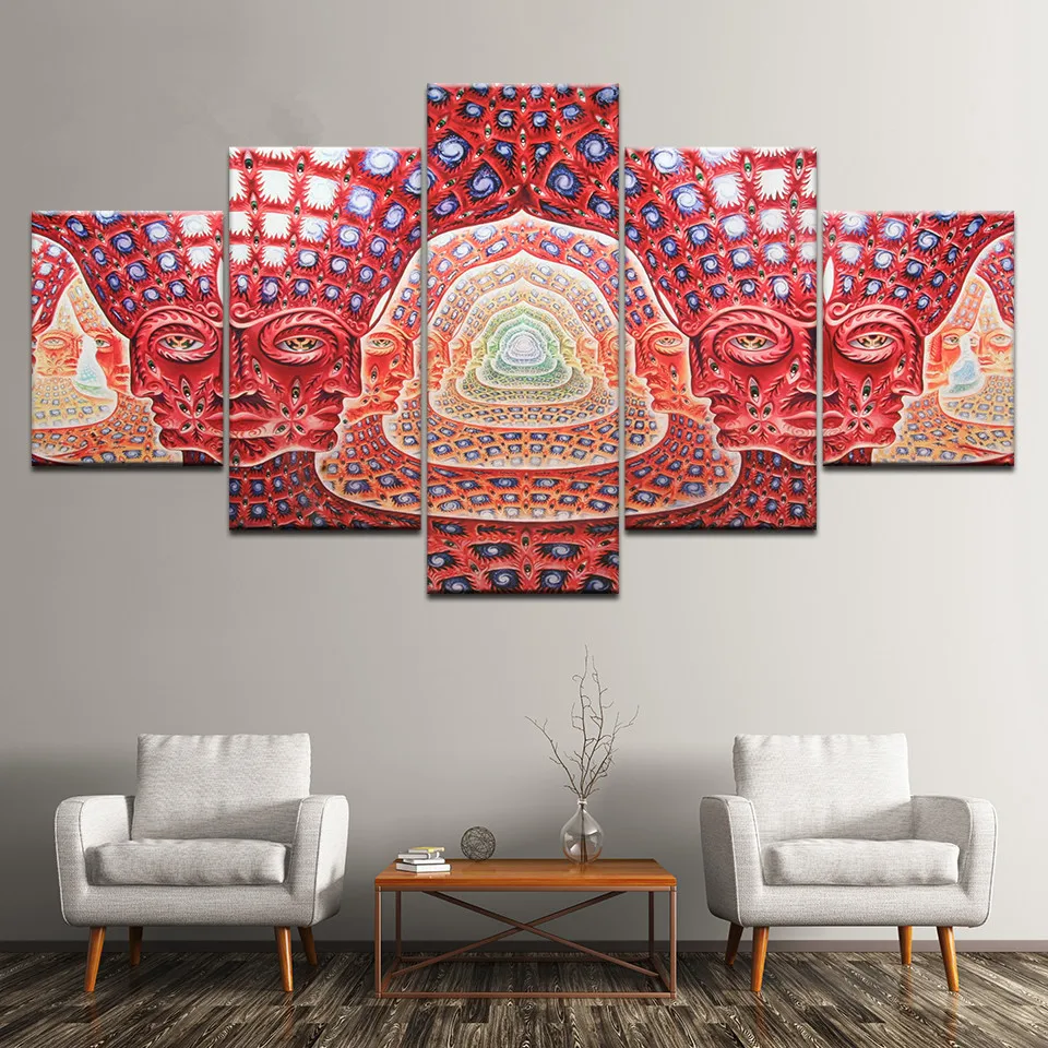 Canvas-Painting-Wall-Art-Modular-HD-Prints-5-Pieces-Psychedelic-Face-Pictures-Tool-Alex-Grey-Metal (3)