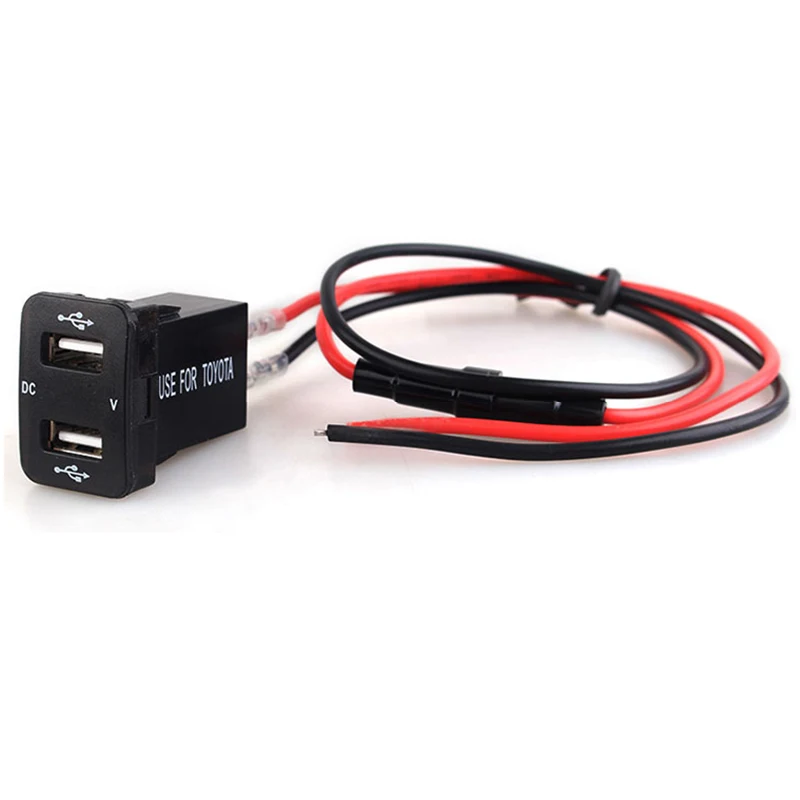 Для Toyota Motors автомобильное зарядное устройство с двумя USB портами дисплей