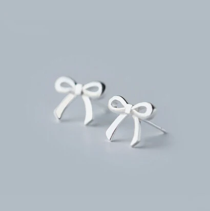 925 Sterling Silver Stud Bowknot Earring Whole Fashion Charms 925 Sterling Silver Stud Bowknot Earring Whole Fashion Charms Jewelry Luxury Women Plain Bow
