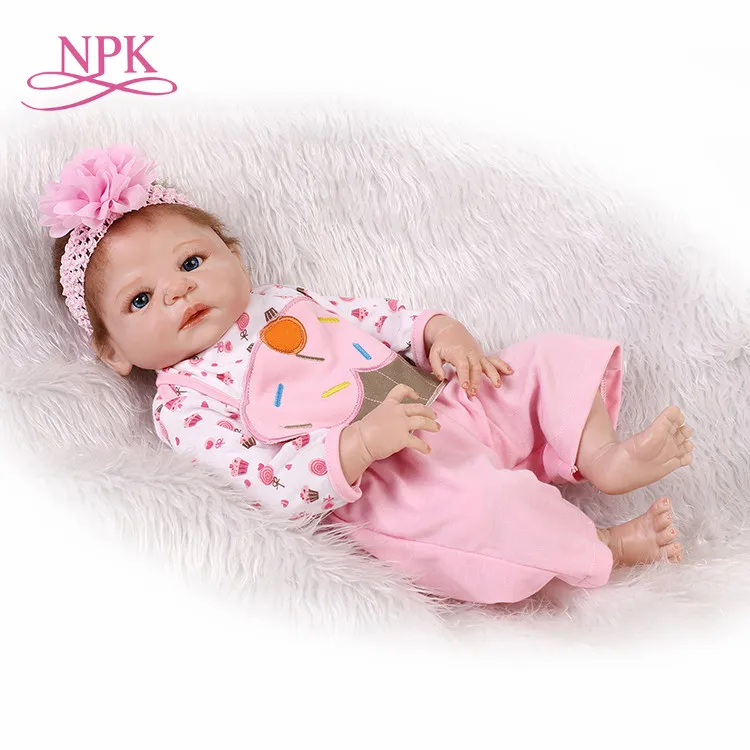 Кукла reborn NPK мягкая на ощупь 22 дюйма полностью виниловая Реалистичная для