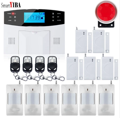 SmartYIBA Wireless SIM SMS Alert Home Alarm Security GSM Alarm System 7+99 Wired/Wireless Defense Zones IOS Android APP Control