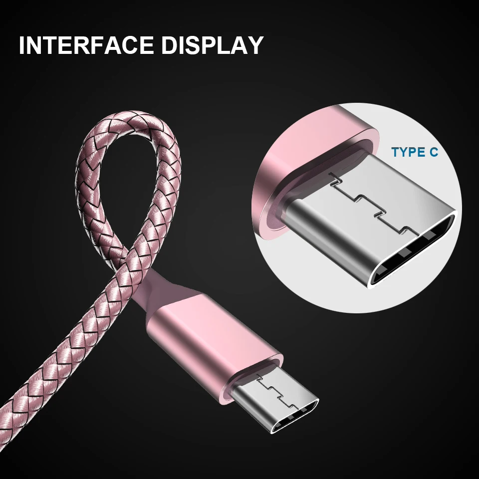 Кабель usb type C Быстрая зарядка данных Kable для samsung S8 Xiaomi mi x 3 Max 2 A2 2S 8 huawei P20 Pro mate 20 Lite