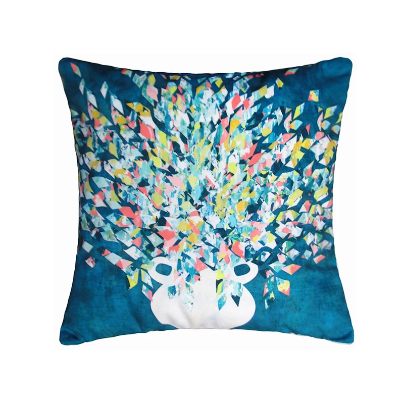 RUBIHOME European Style Geometric Flower Plant Design Decorative Cushion Cover Throw Pillowcase Home Decor Sofa Seat