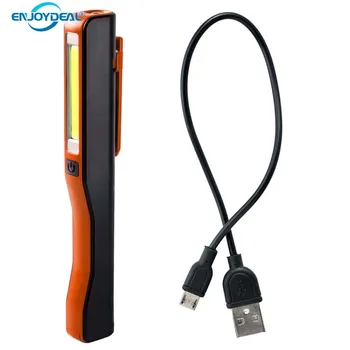 

Portable Rechargeable Mini COB LED Work Light Flashlight Torch Magnetic Pen Clip Hand Emergency Lamp Light Lantern
